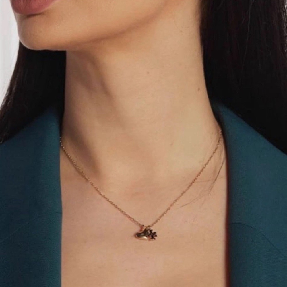 Tory burch Gold Heart and Puzzle Pendant Necklace - Picture 8 of 10